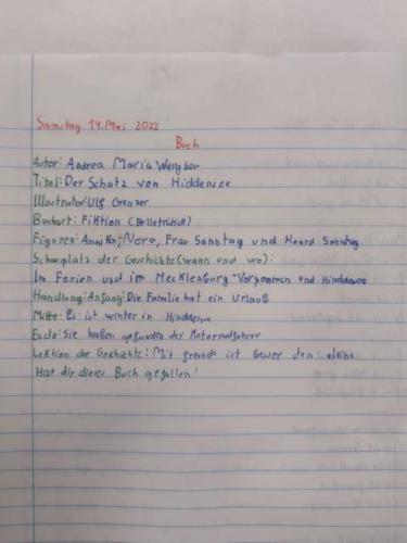 Lectura en los cursos 14 de Mayo / Leseprojekt Englisch- und Deutschkursen 14. Mai