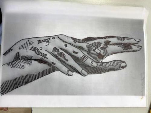 Rayado, sombreado de manos / Schraffieren Hände
