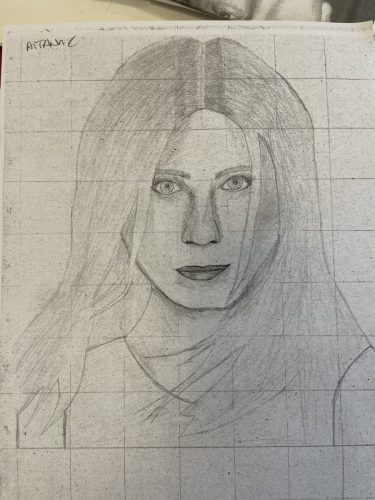 Portraits mit Rasterverfahren / Retratos con cuadricula