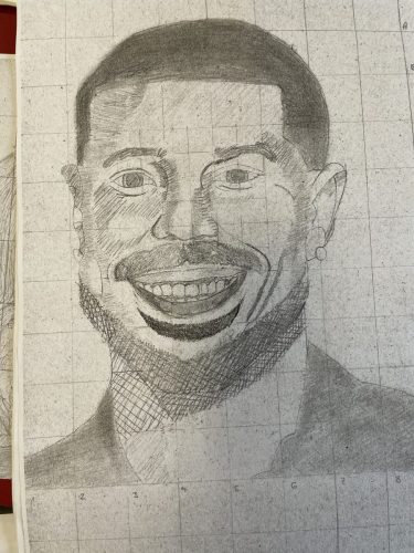 Portraits mit Rasterverfahren / Retratos con cuadricula