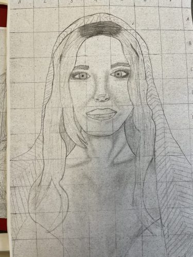 Portraits mit Rasterverfahren / Retratos con cuadricula