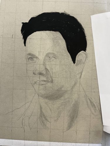 Portraits mit Rasterverfahren / Retratos con cuadricula