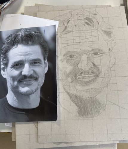 Portraits mit Rasterverfahren / Retratos con cuadricula