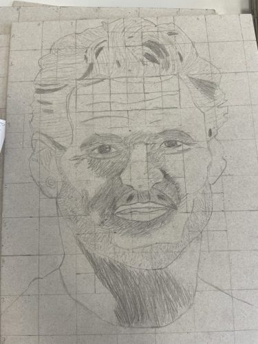 Portraits mit Rasterverfahren / Retratos con cuadricula