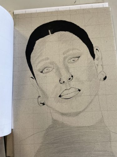 Portraits mit Rasterverfahren / Retratos con cuadricula