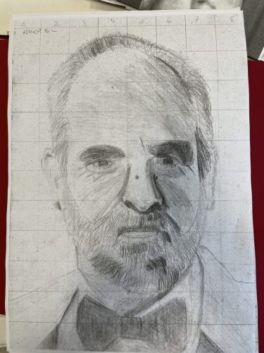 Portraits mit Rasterverfahren / Retratos con cuadricula