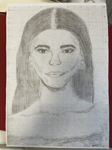 Portraits mit Rasterverfahren / Retratos con cuadricula