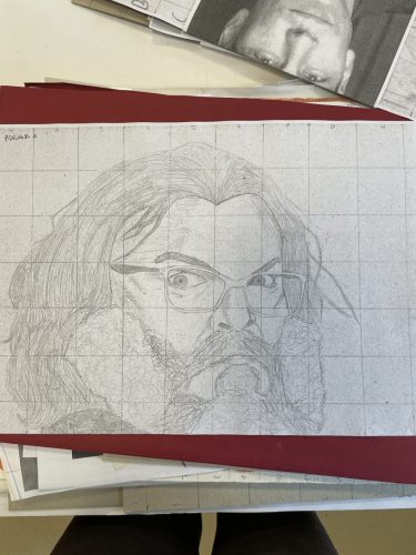 Portraits mit Rasterverfahren / Retratos con cuadricula