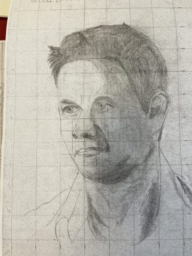 Portraits mit Rasterverfahren / Retratos con cuadricula