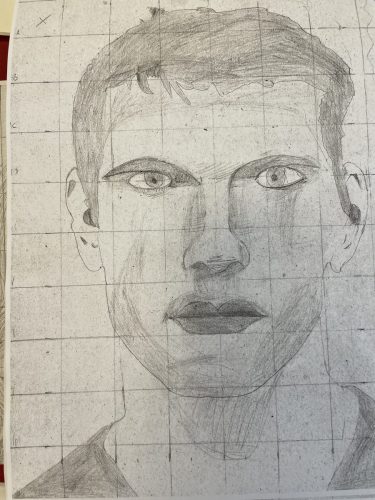 Portraits mit Rasterverfahren / Retratos con cuadricula